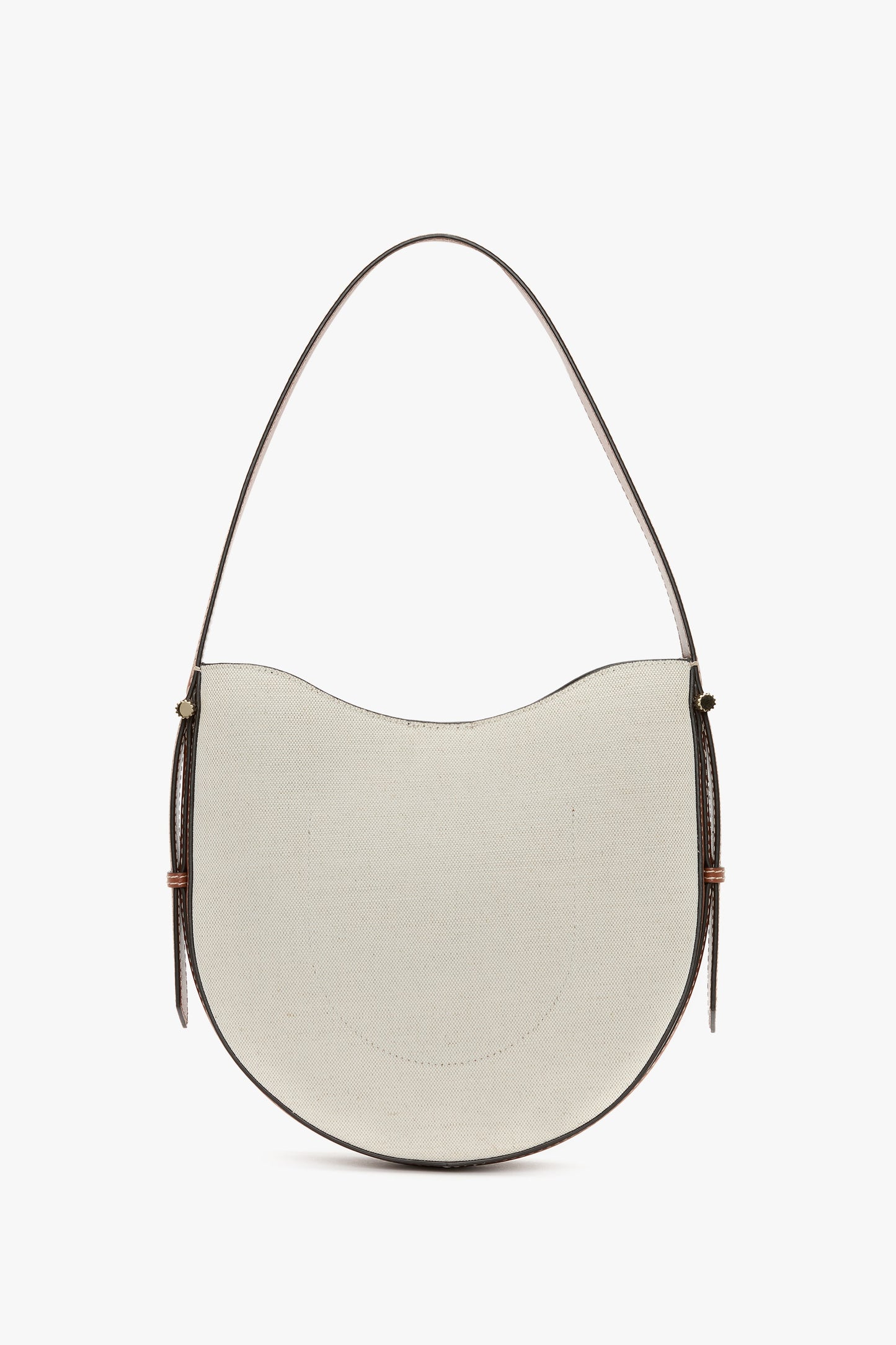Medium Dia Hobo Bag In Ivory Canvas With Tan Leather