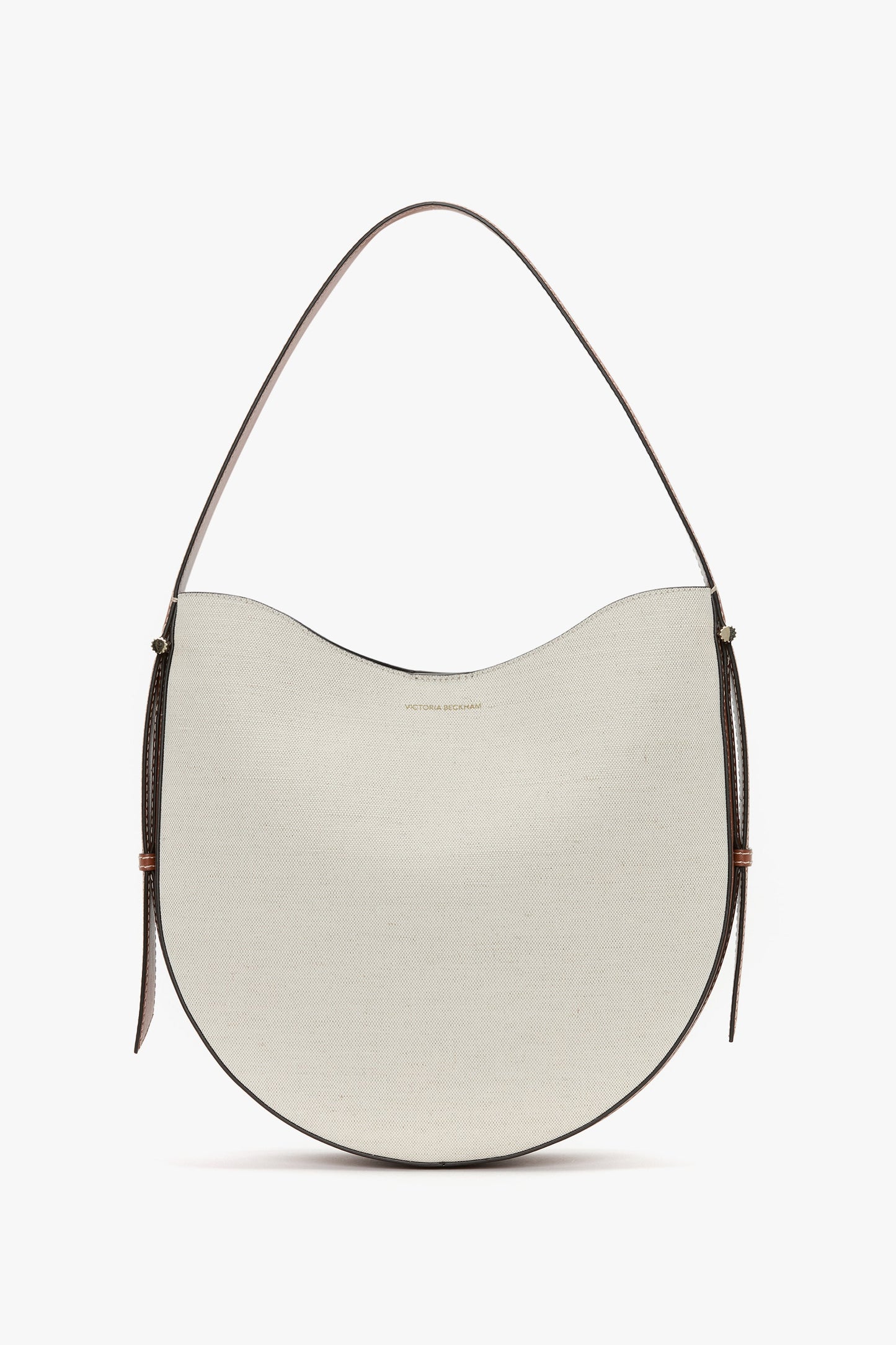 Dia Hobo Bag In Ivory Canvas With Tan Leather