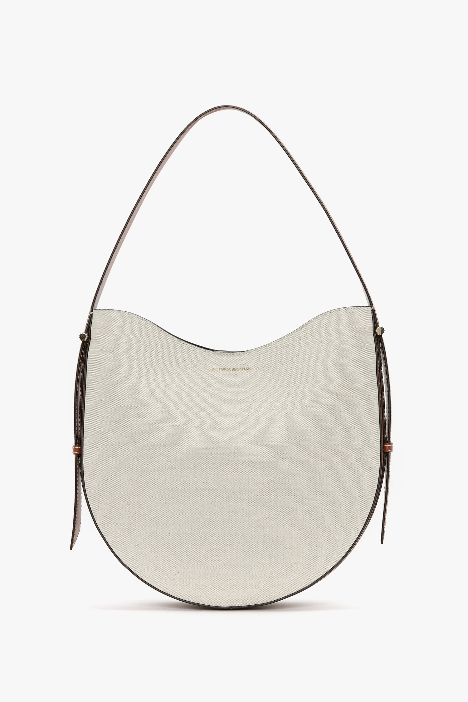 Dia Hobo Bag In Ivory Canvas With Tan Leather