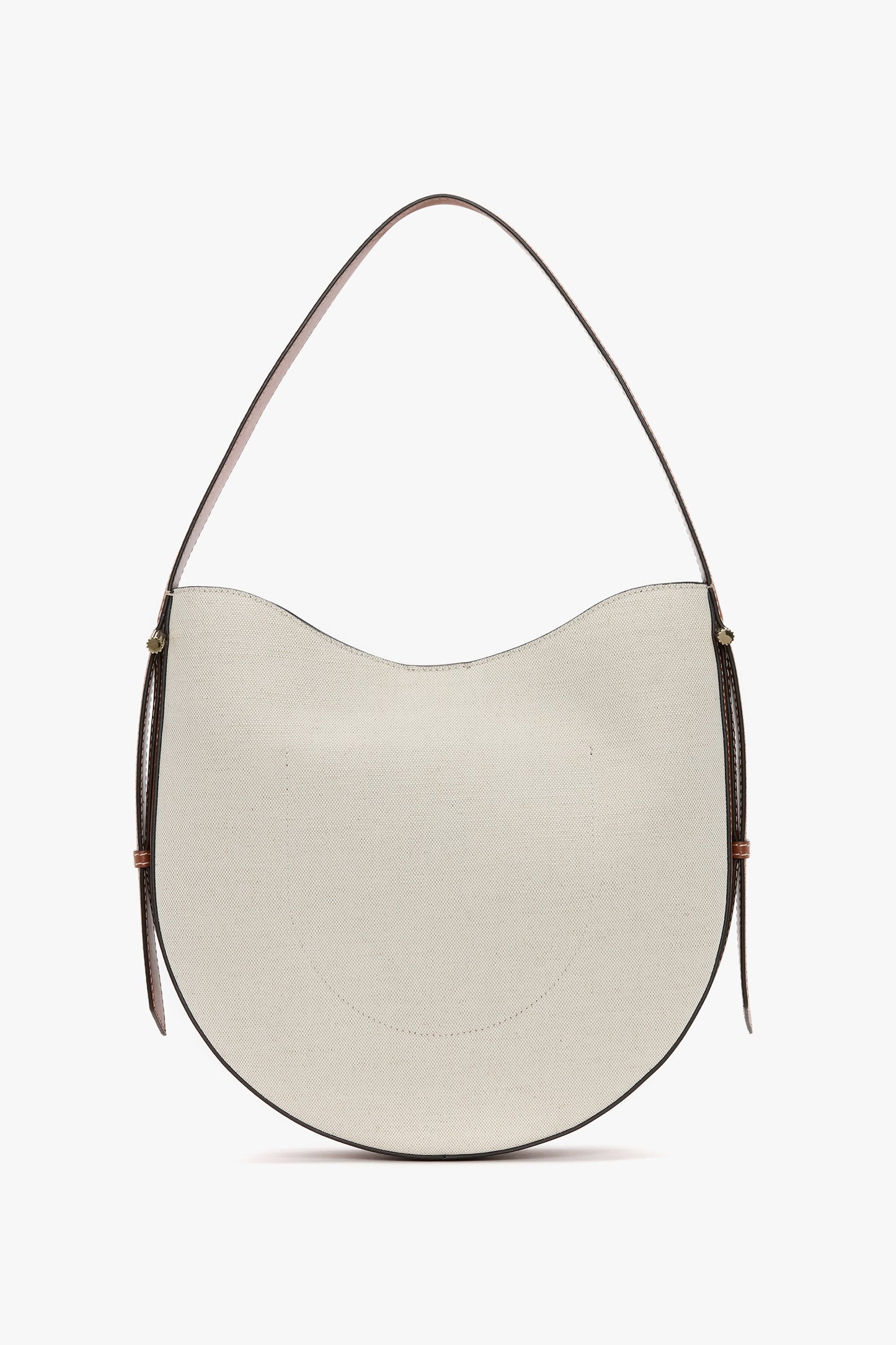 Dia Hobo Bag In Ivory Canvas With Tan Leather