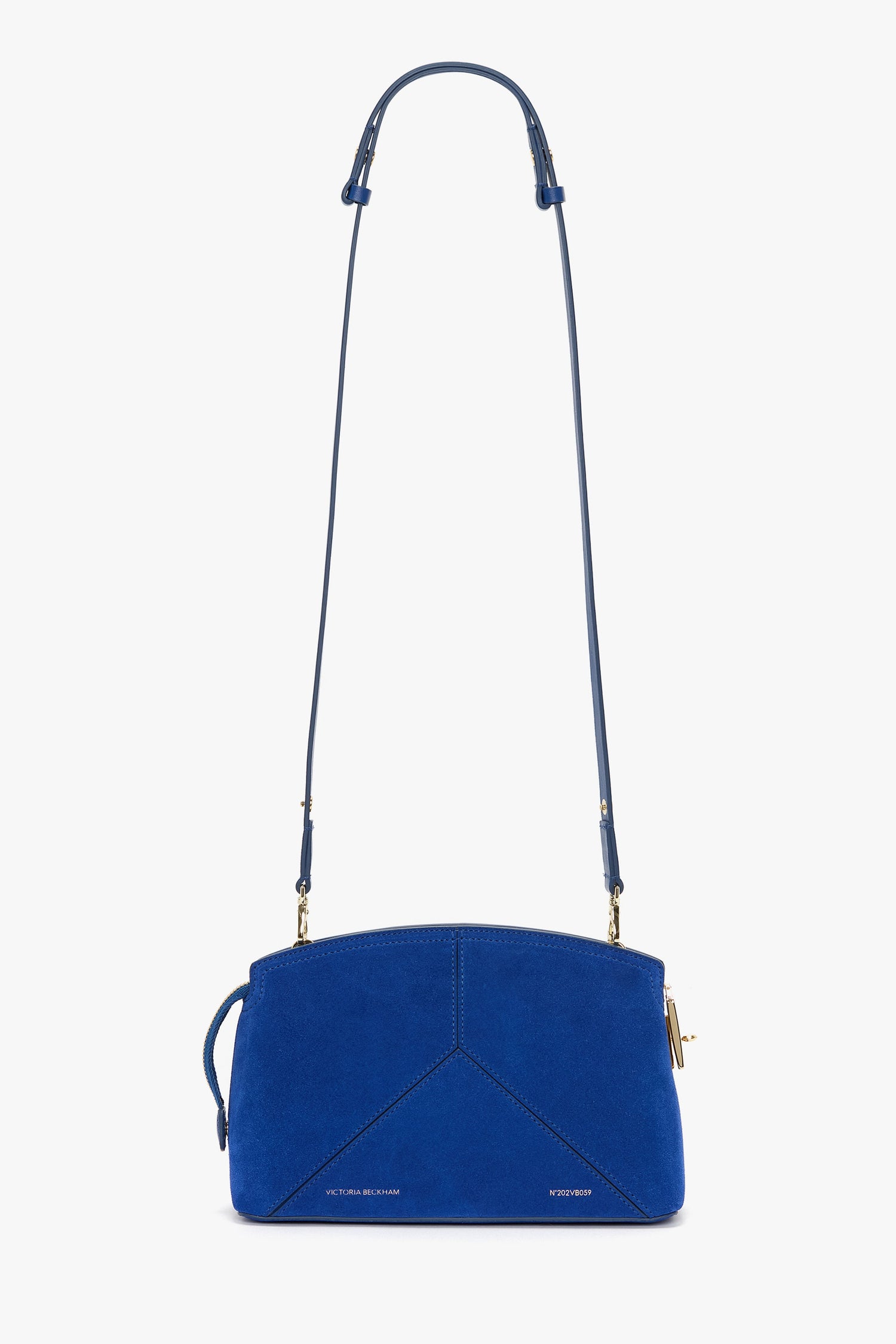 Victoria Crossbody Bag In Sapphire Blue Suede
