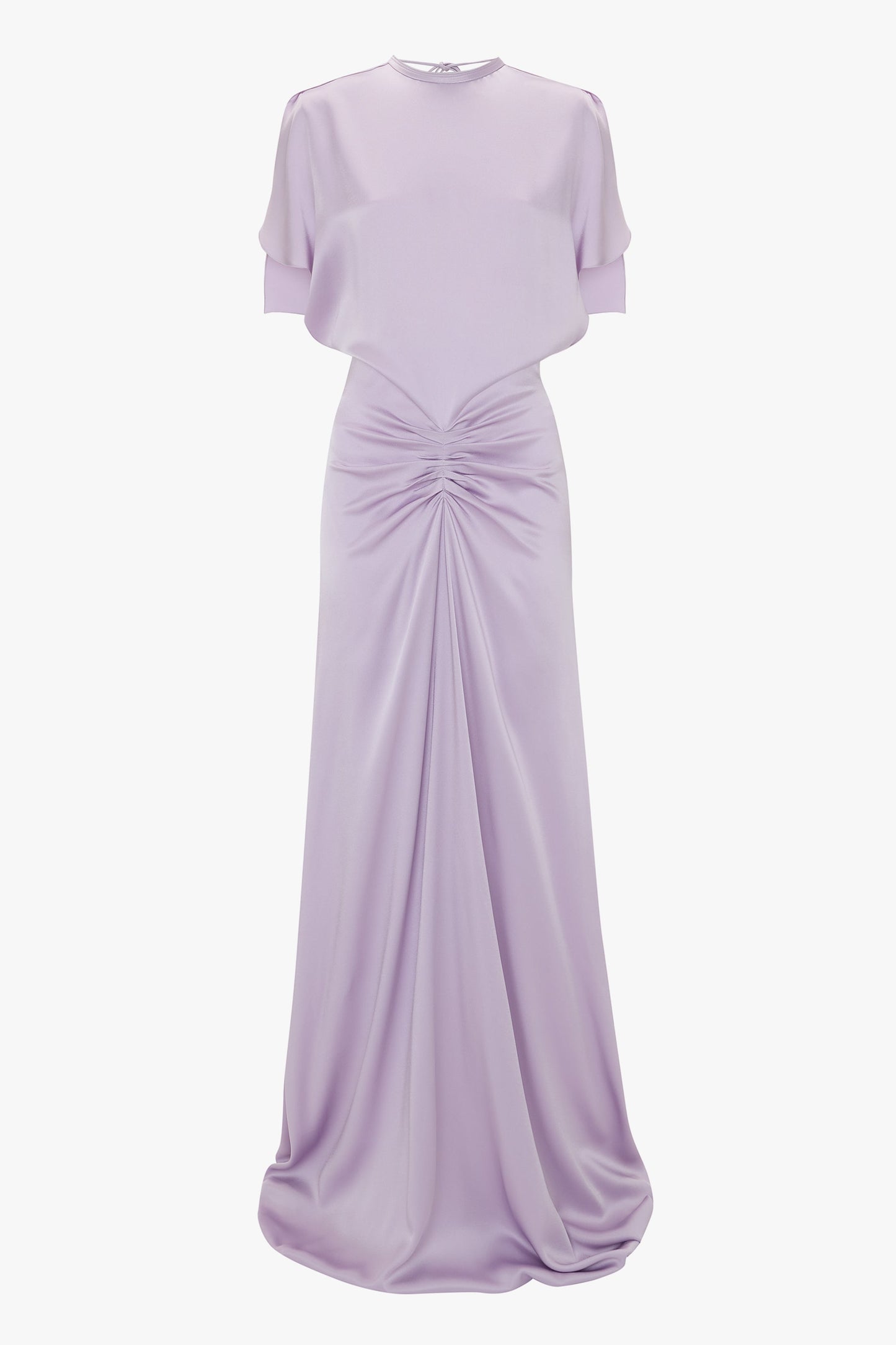 Gathered Waist Floor-Length Dress In Petunia