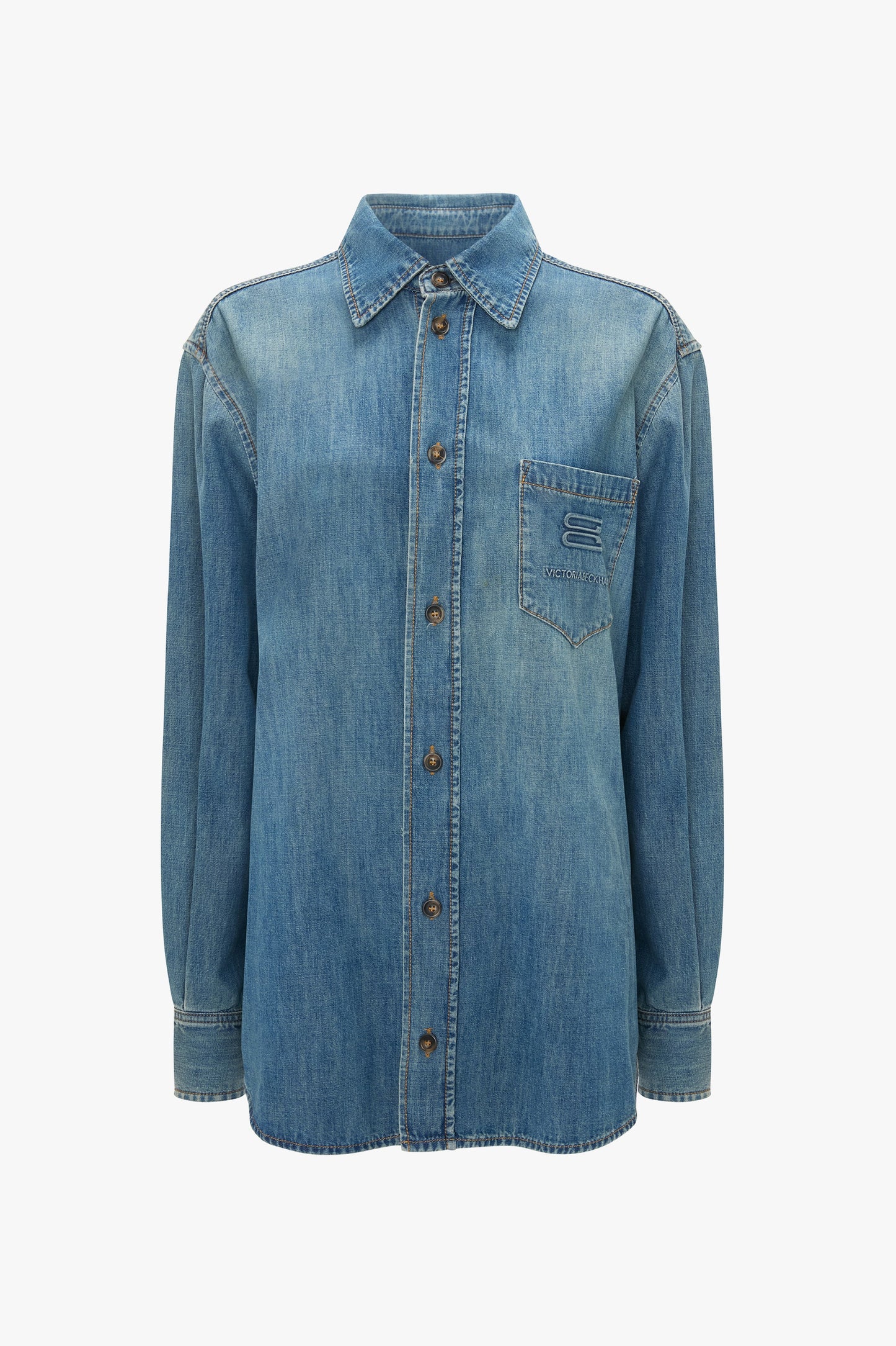 Men's Shirt In Mid Blue