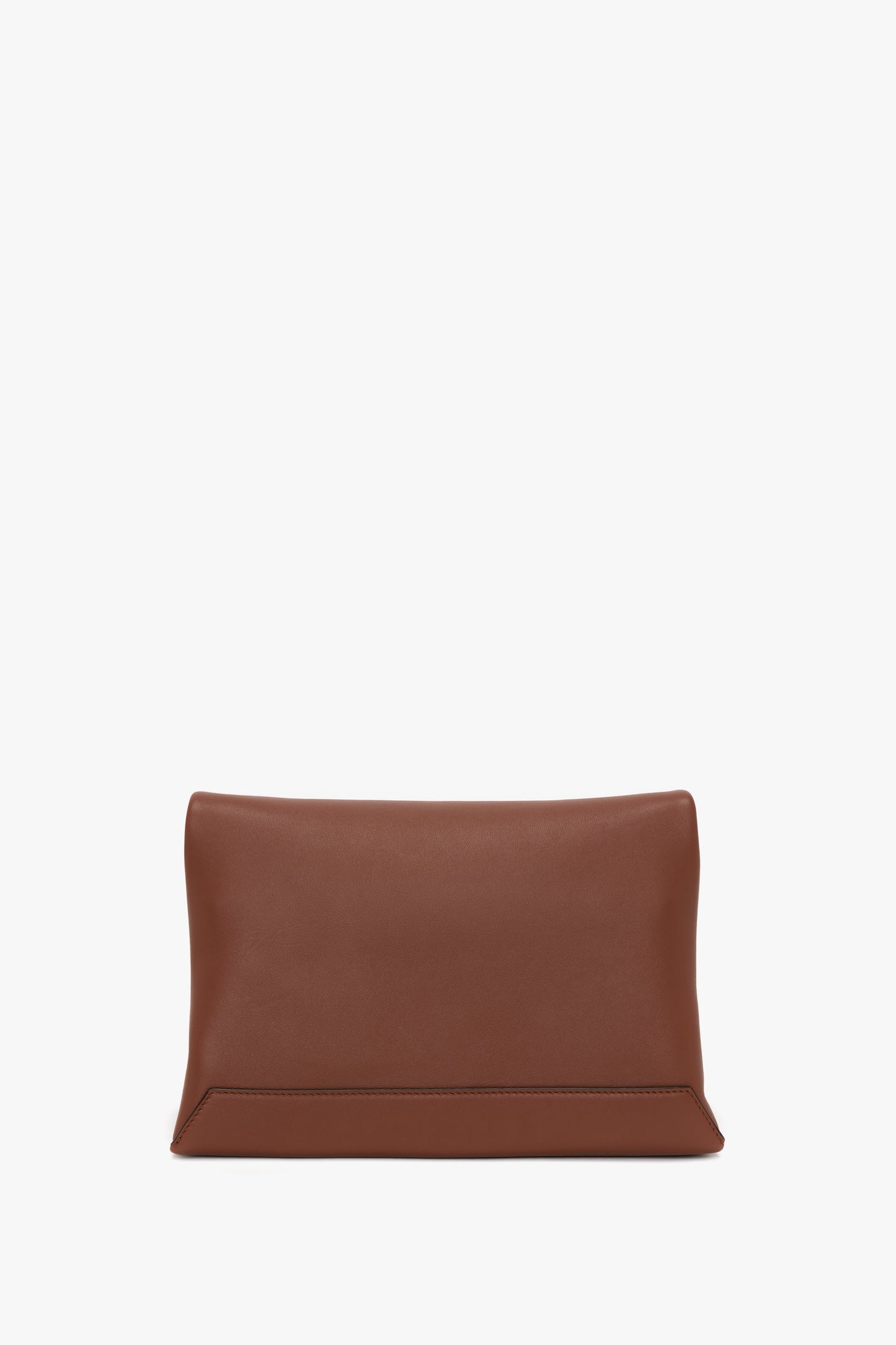 Chain Pouch Bag With Strap In Russet Leather