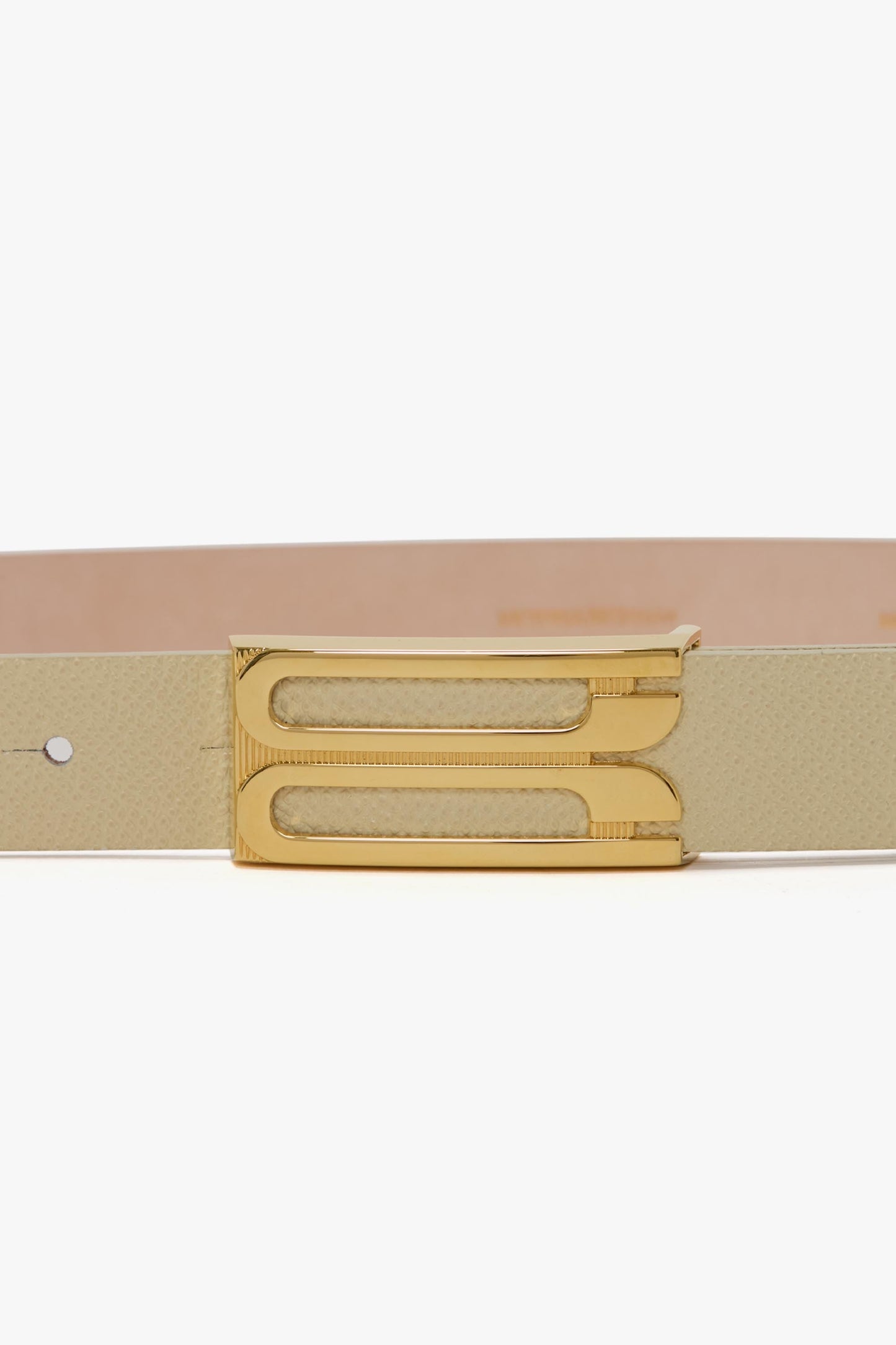 Dorian Belt In Ivory Grained Leather