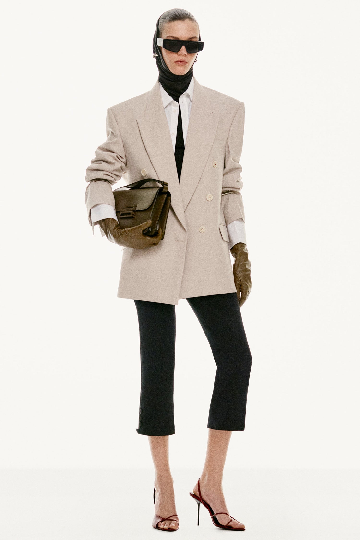 Relaxed Double Breasted Jacket In Pumice