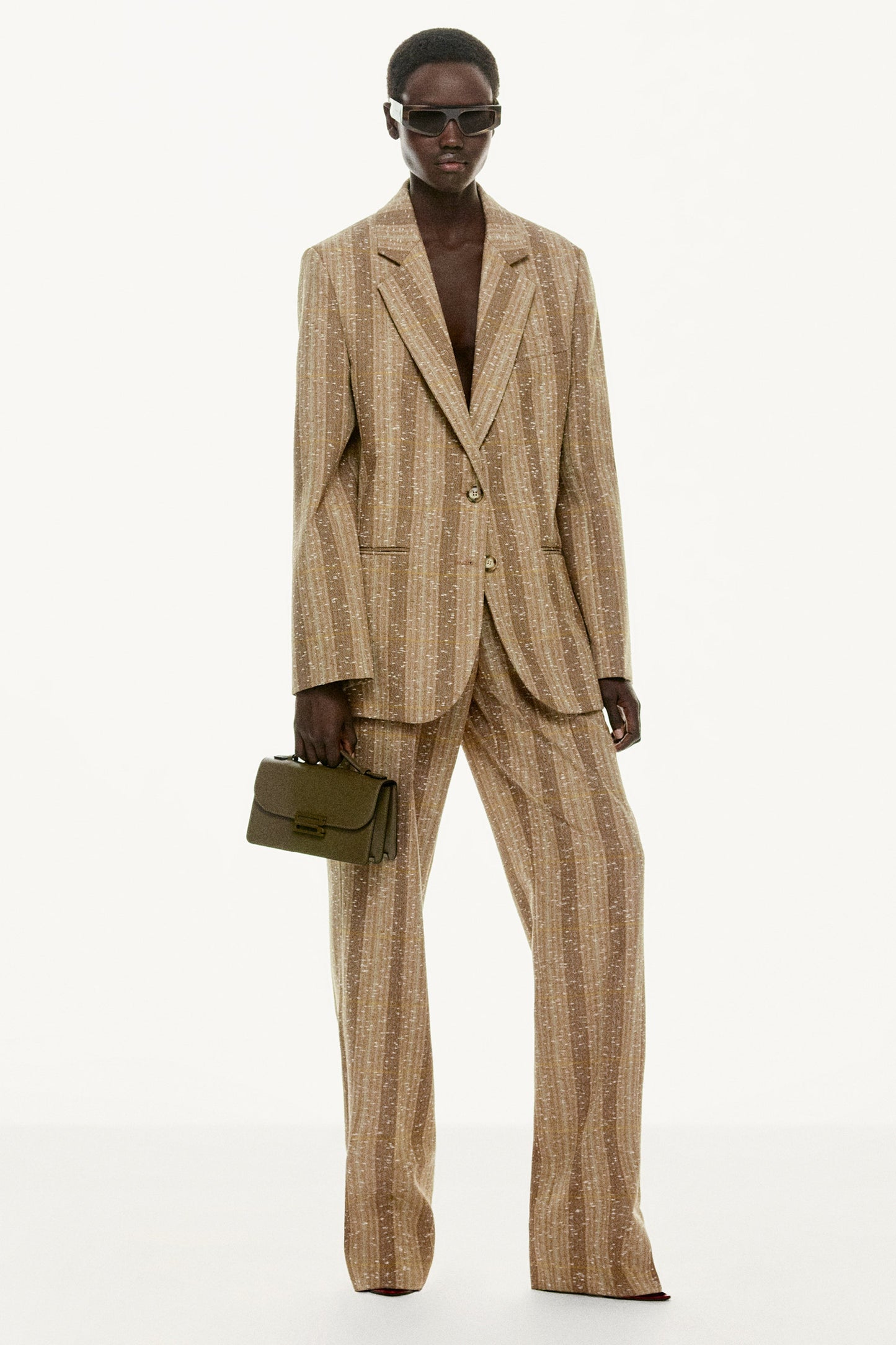 Classic Tailored Jacket In Beige-Pistachio Check