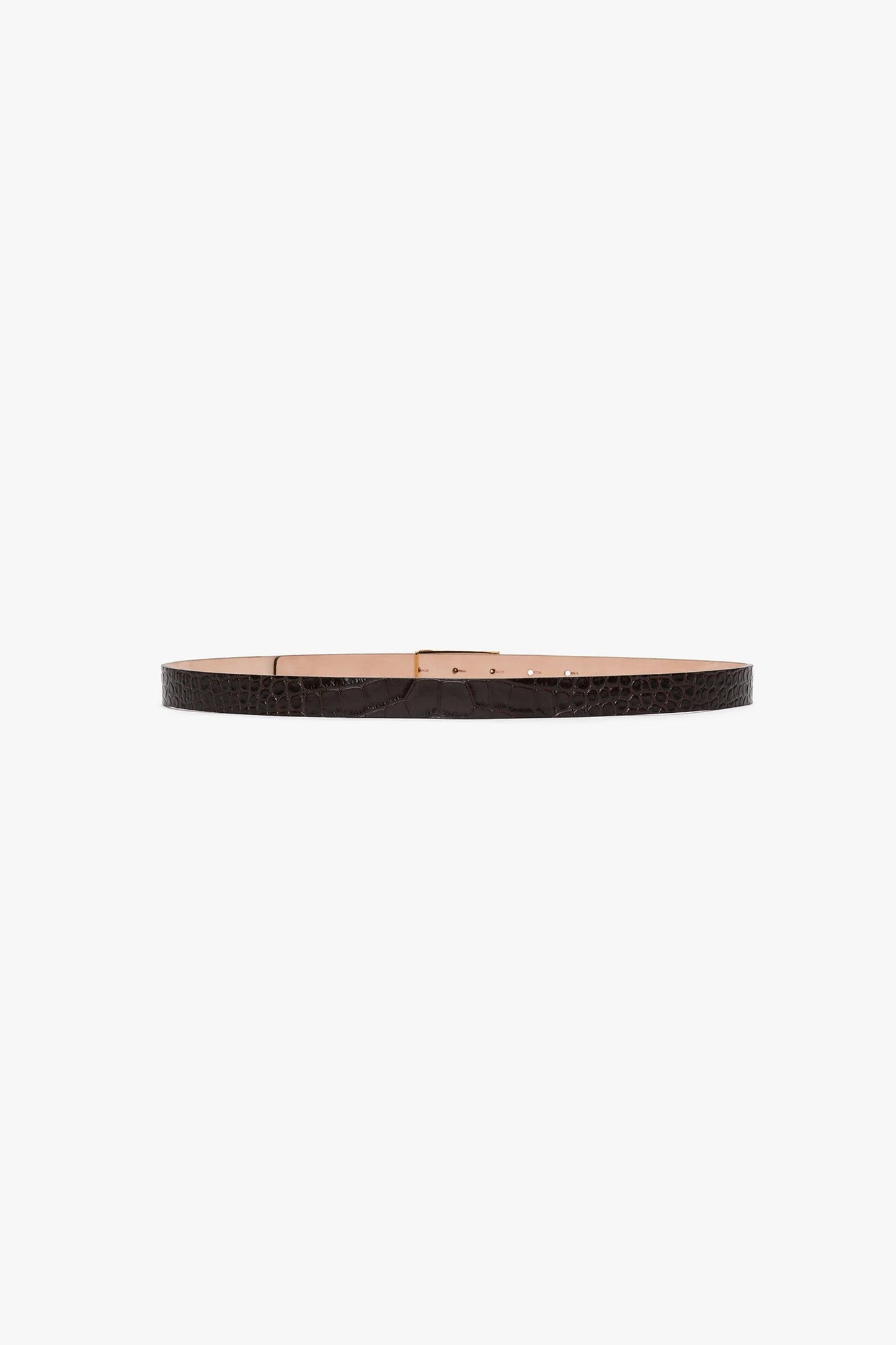 Dorian Belt In Espresso Croc Embossed Calf Leather