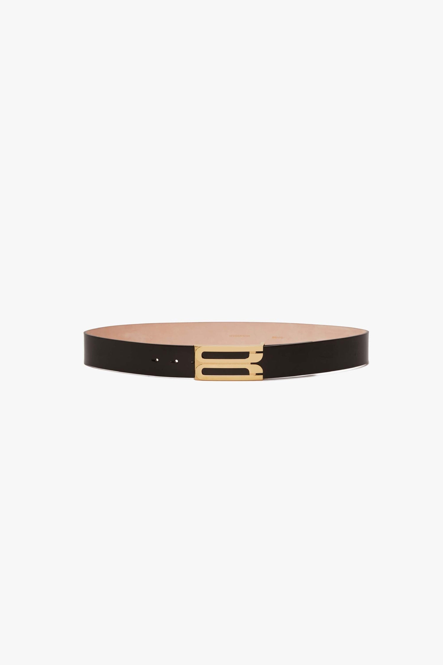 Jumbo Dorian Belt In Black Glossed Leather