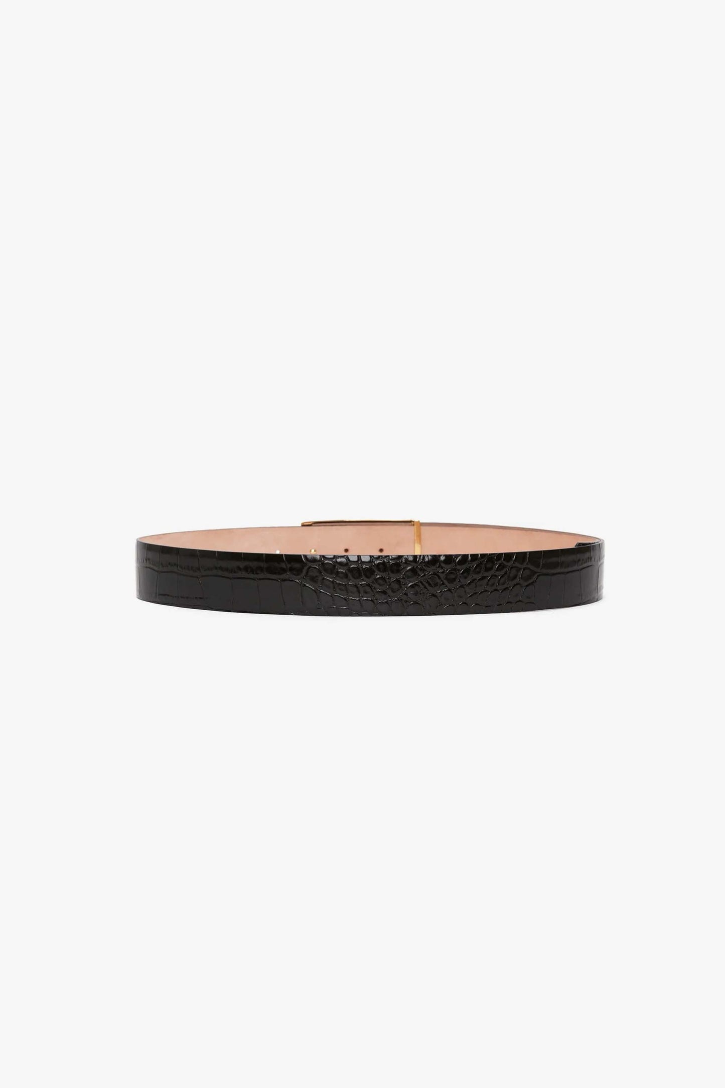 Jumbo Dorian Belt In Black Croc Embossed Calf Leather