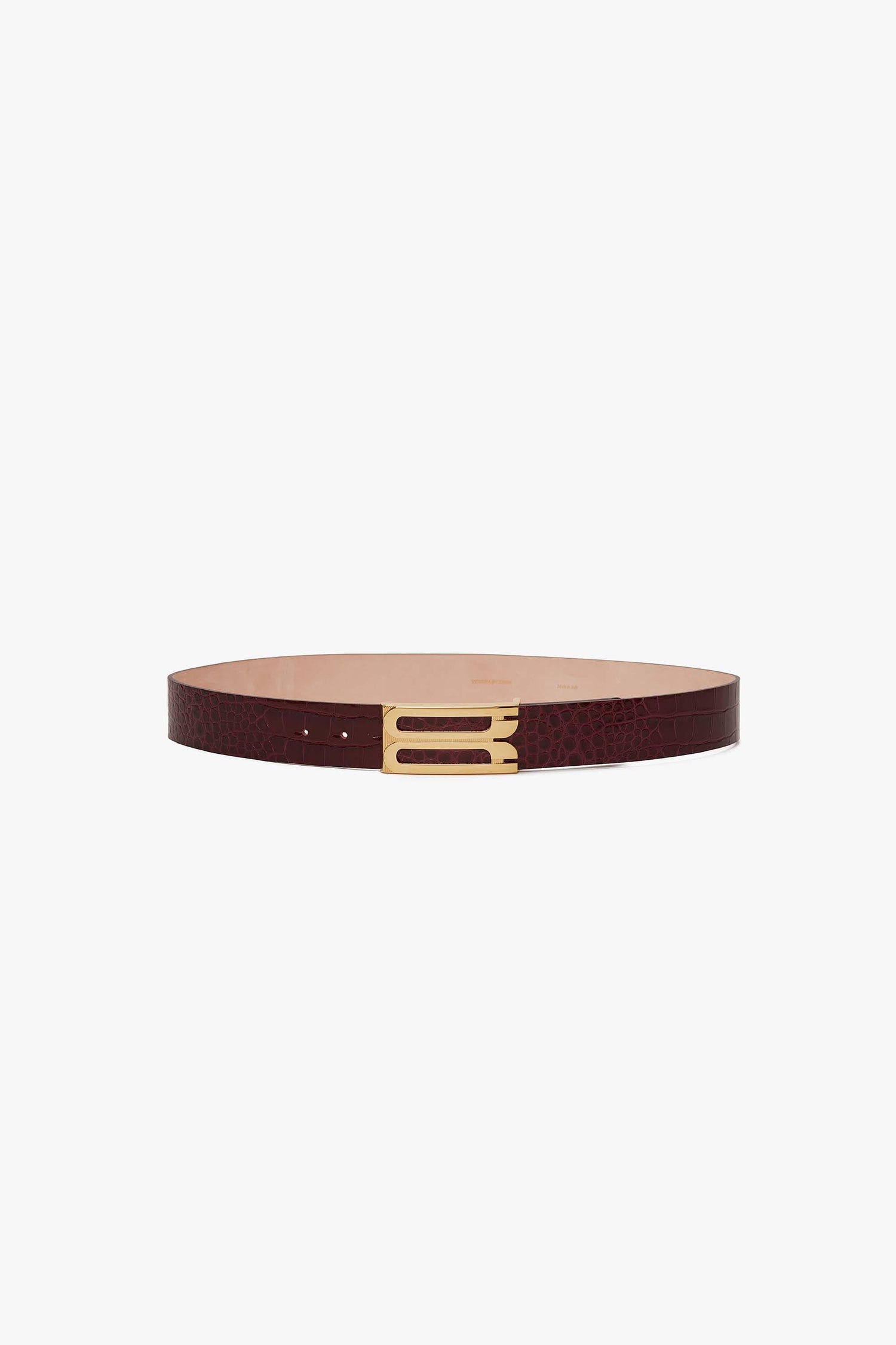 Jumbo Dorian Belt In Burgundy Croc Embossed Calf Leather