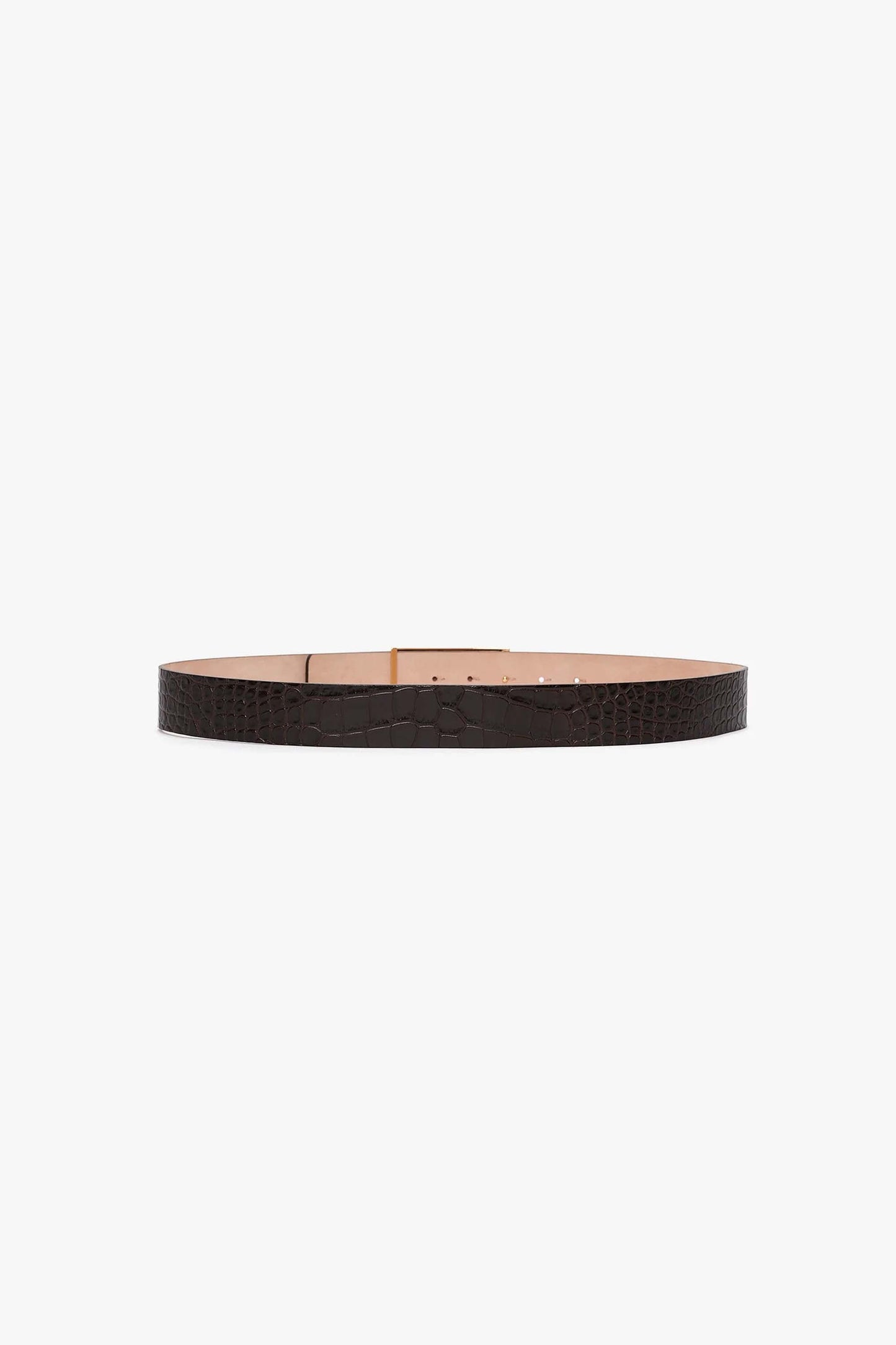 Jumbo Dorian Belt In Espresso Croc Embossed Calf Leather