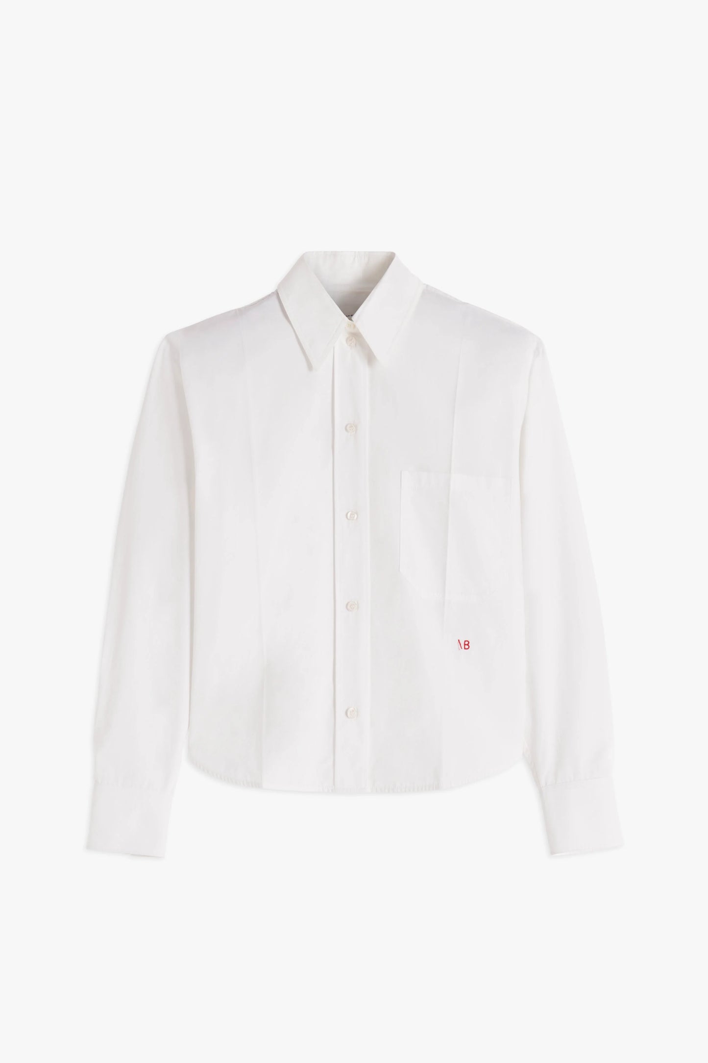 Cropped Long Sleeve Shirt In White