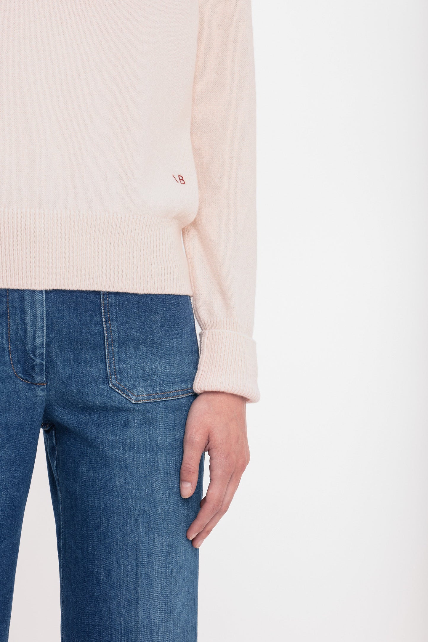 Polo Neck Jumper In Ivory