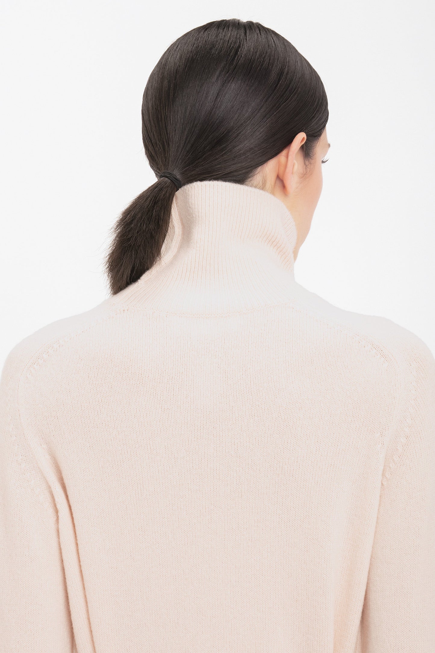 Polo Neck Jumper In Ivory