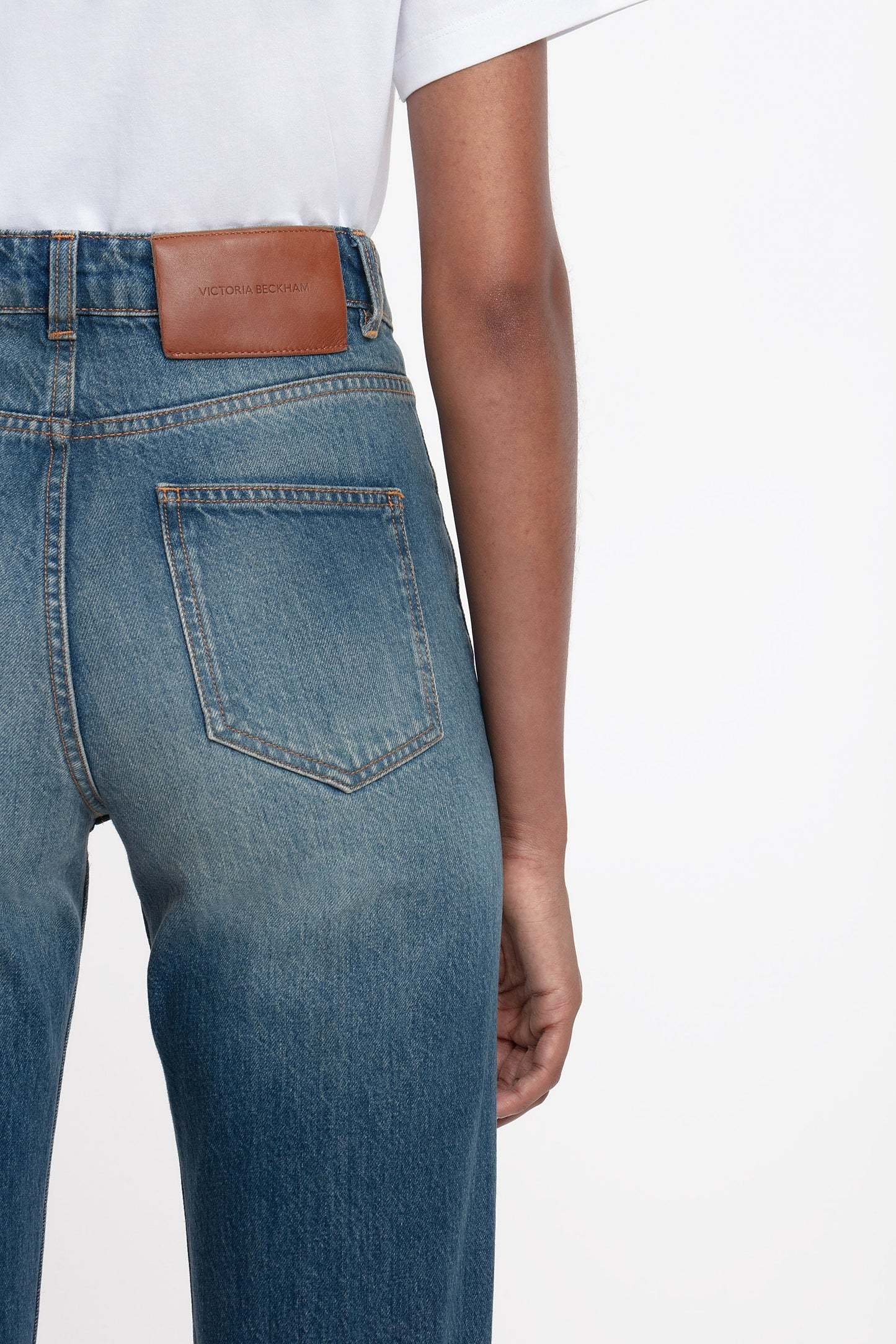 Julia Stretch High Waisted Jean In Mid Blue