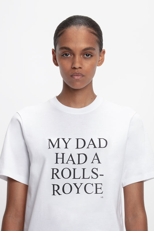'My Dad Had A Rolls-Royce' Slogan T-Shirt In White