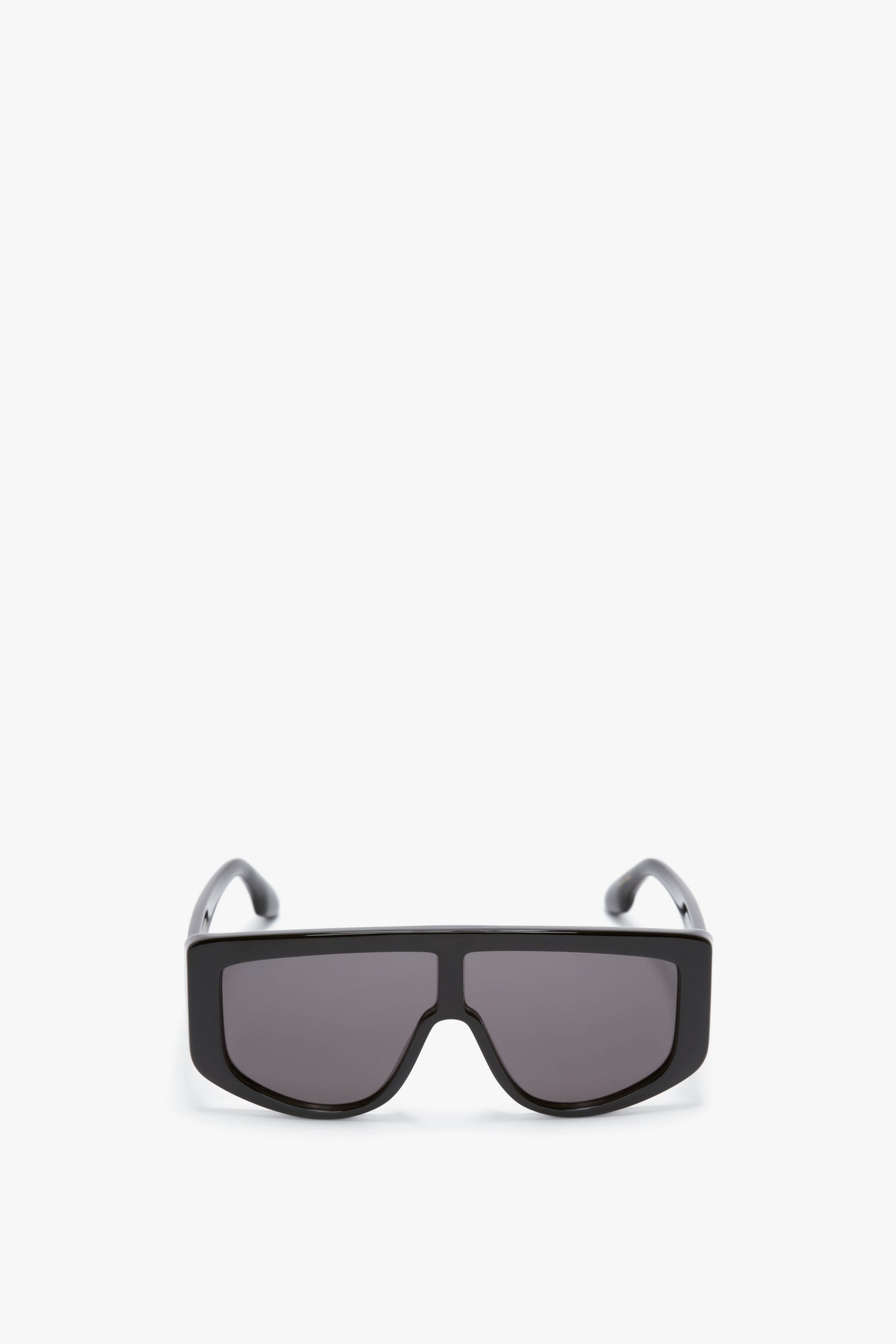 A pair of Acetate Visor Sunglasses In Black by Victoria Beckham, positioned against a white background.