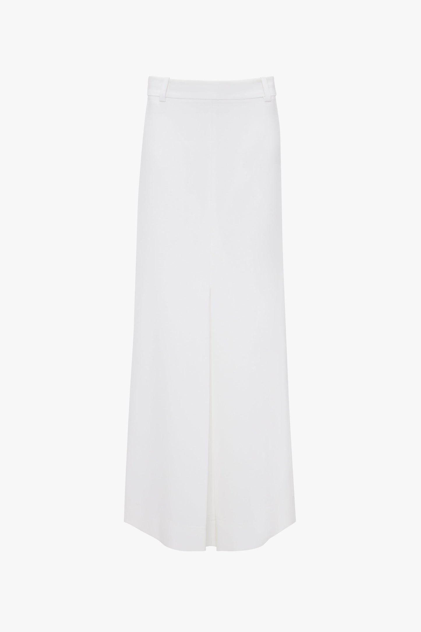 An Exclusive Tailored Floor-Length Pleated Skirt In Ivory by Victoria Beckham, displayed on a white background.