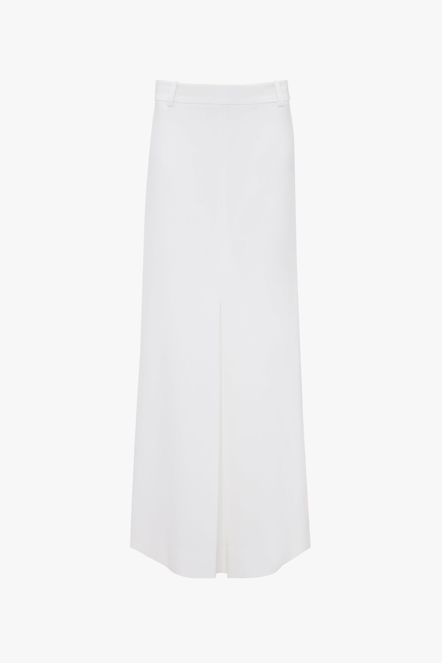 An Exclusive Tailored Floor-Length Pleated Skirt In Ivory by Victoria Beckham, displayed on a white background.