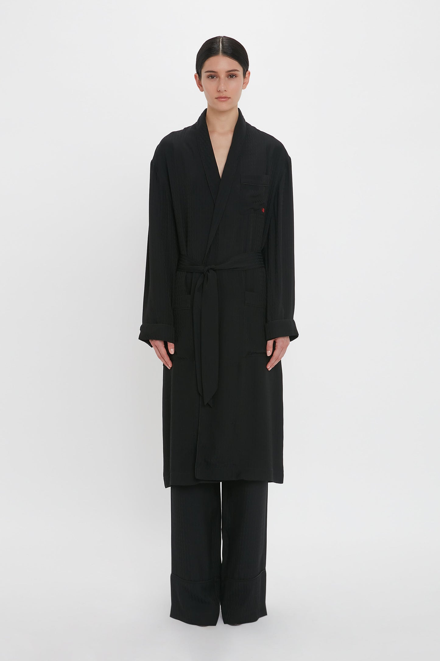 Pyjama Robe In Black Monogram