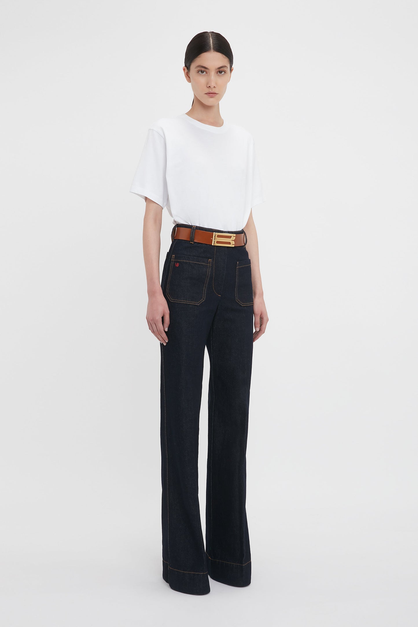 Alina High Waisted Long Jean In Dark Indigo Rinse