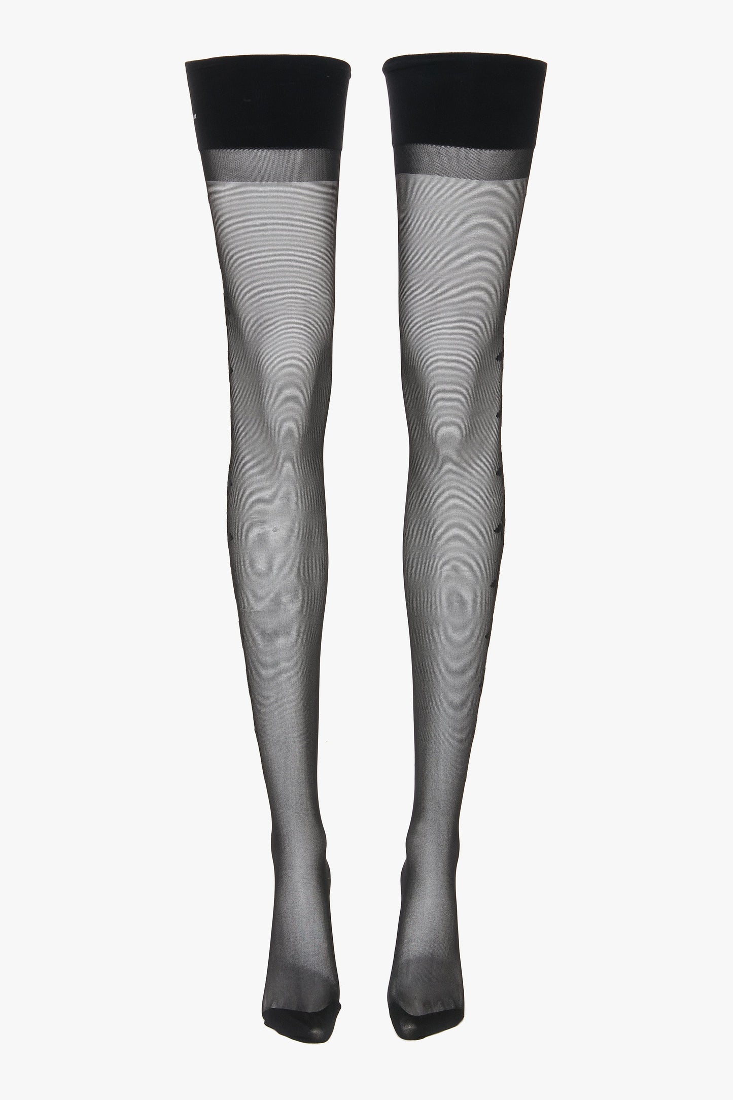 Flower Detail Hold-Ups In Black