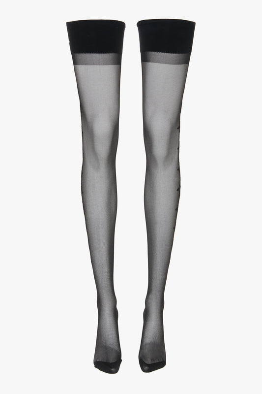 Flower Detail Hold-Ups In Black