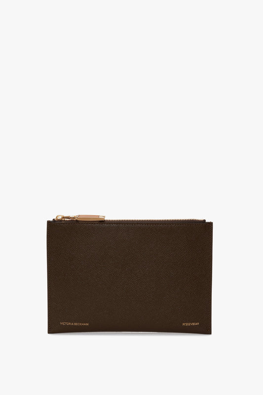 Pochette Bag In Khaki Leather
