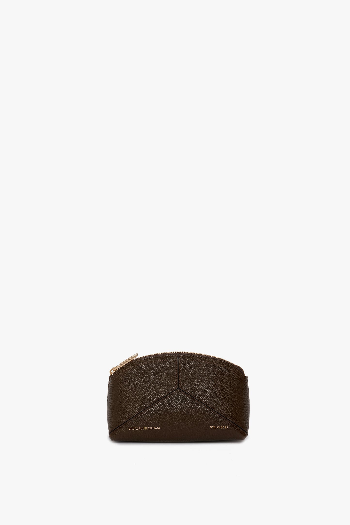 Victoria Mini Travel Pouch In Khaki Grained Leather