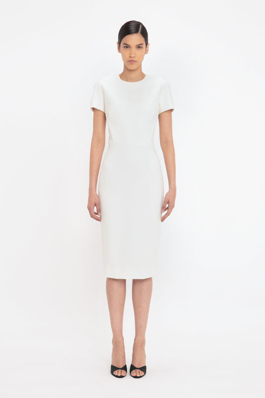Fitted T-shirt Dress In Ivory