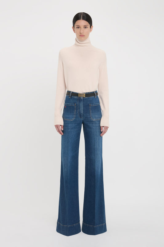 Polo Neck Jumper In Ivory