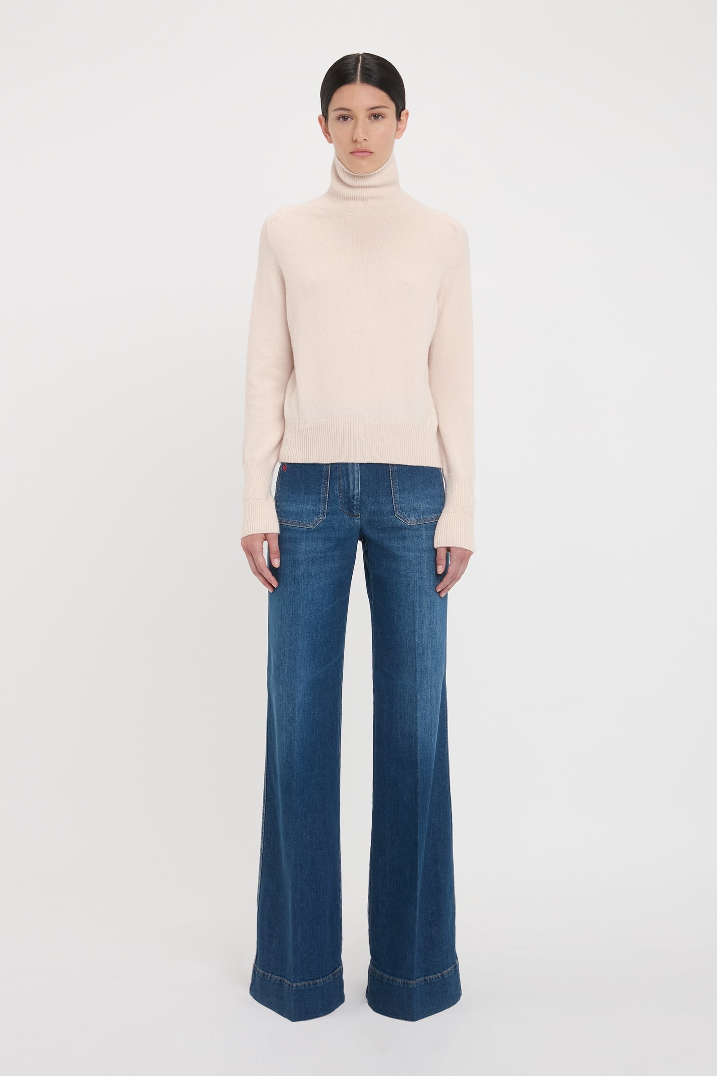 Polo Neck Jumper In Ivory