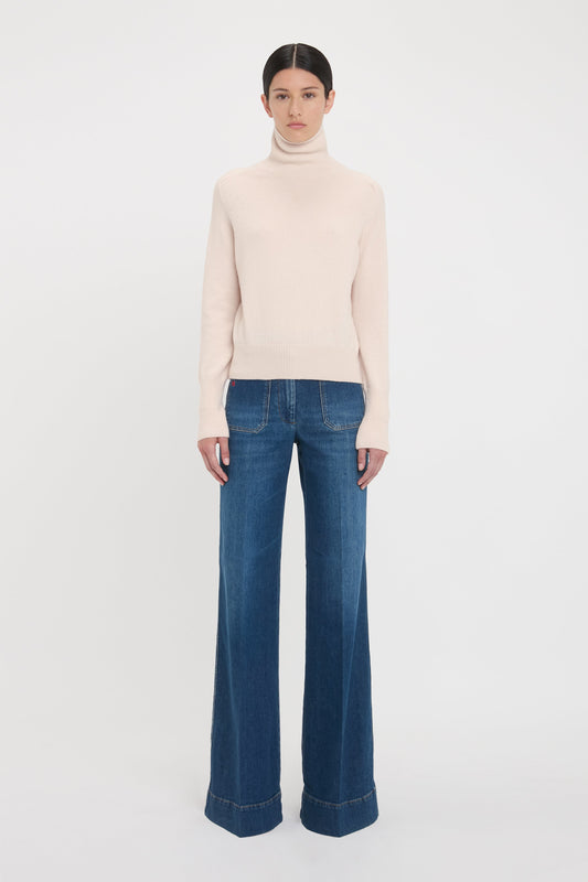 Polo Neck Jumper In Ivory