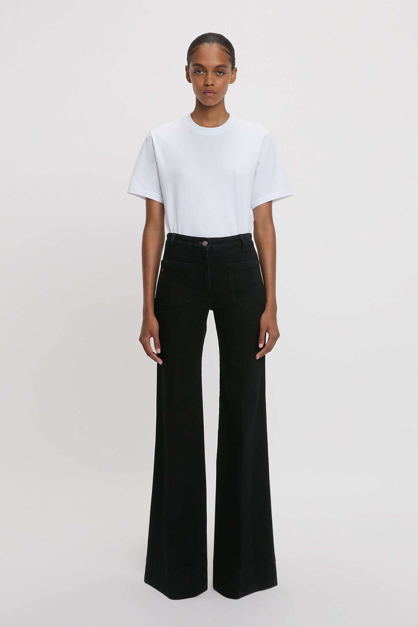 Alina High Waisted Long Jean In Washed Black