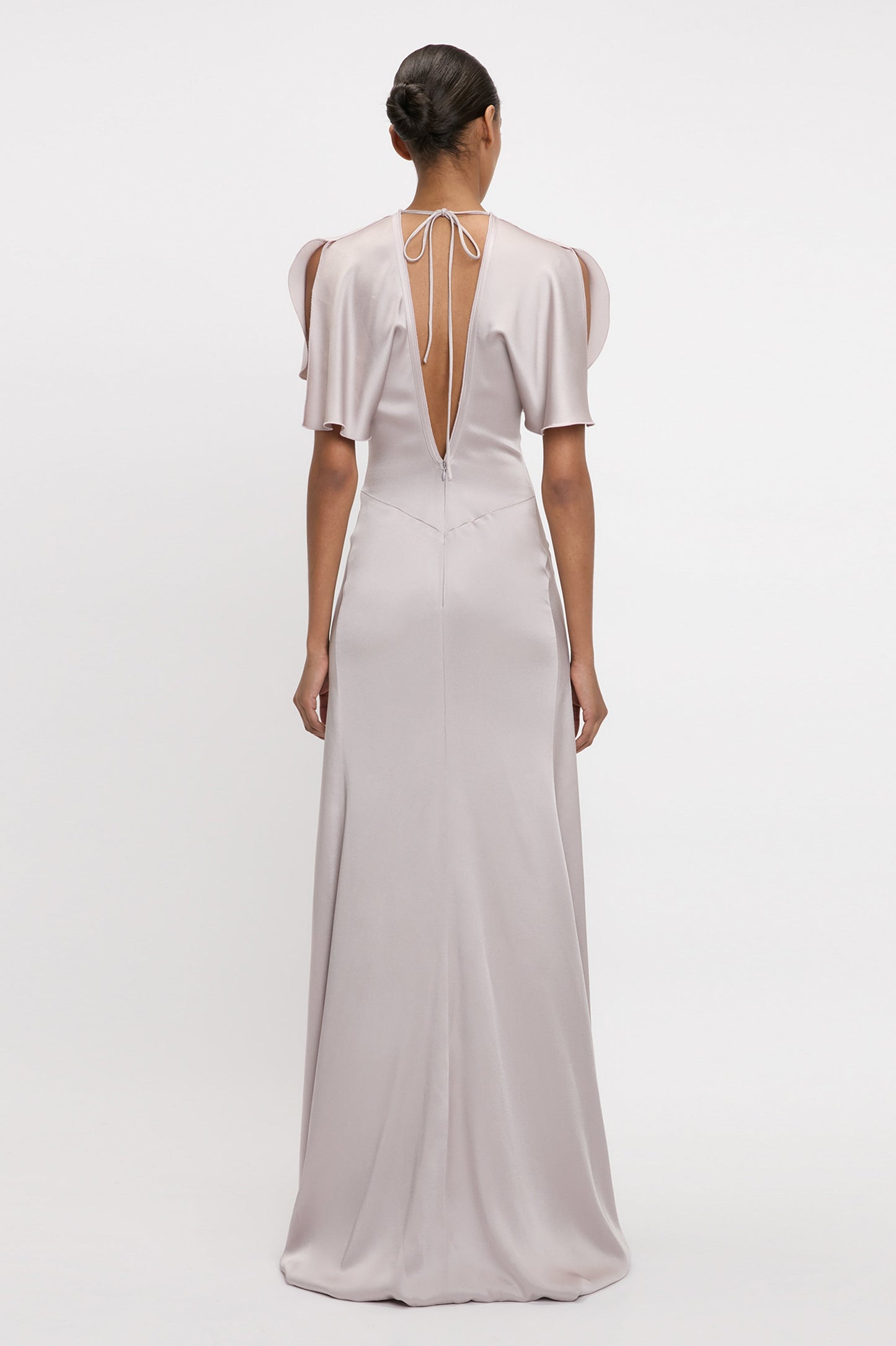 Gathered Waist Floor-Length Dress In Heather