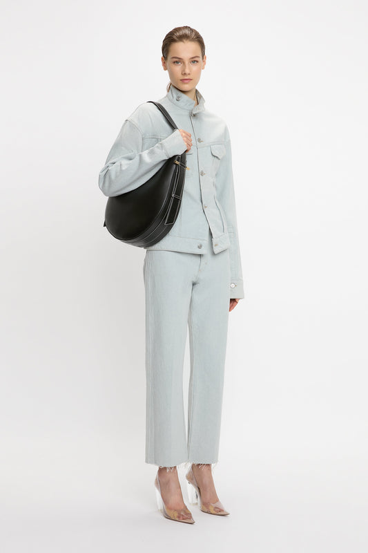 Dia Hobo Bag In Black Smooth Leather