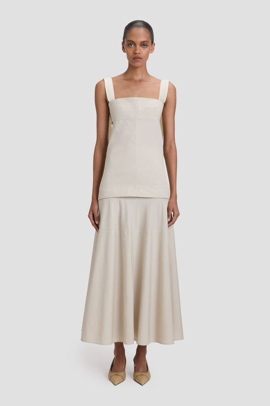 Panelled Maxi Skirt In Pumice