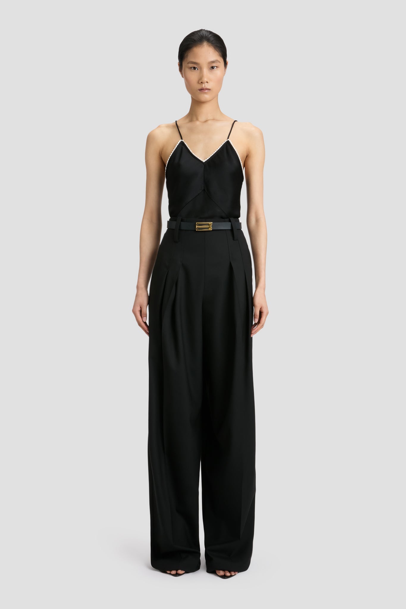 Lace Detail Cami Top In Black