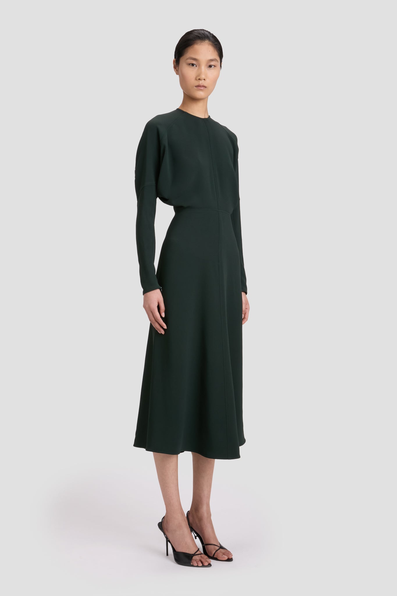 Dolman Midi Dress In Dark Pine