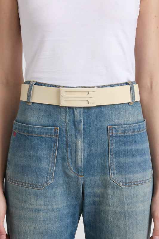 Tonal Jumbo Dorian Belt In Ivory Smooth Leather