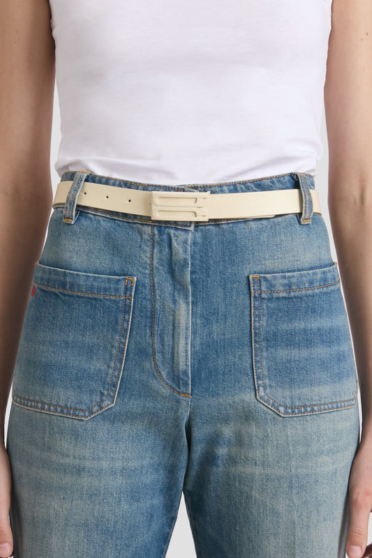 Tonal Dorian Belt In Ivory Smooth Leather