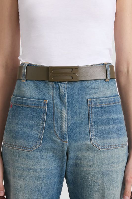 Tonal Jumbo Dorian Belt In Dark Khaki Smooth Leather