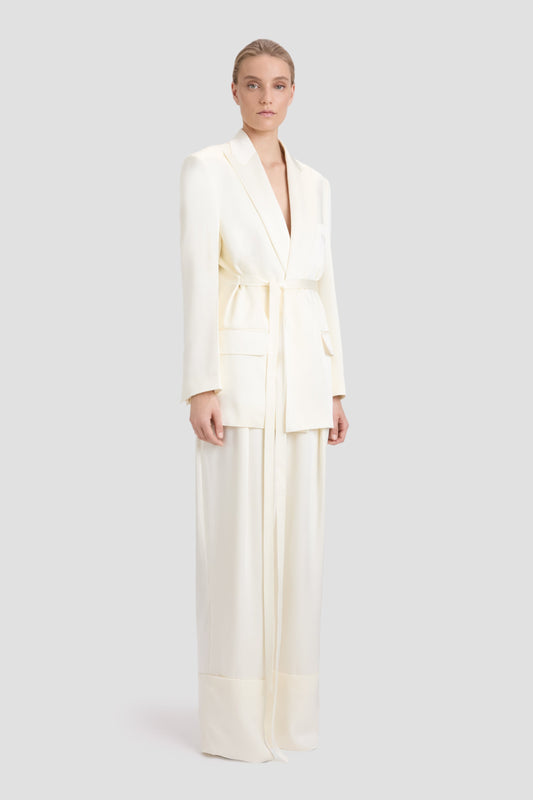Belted Jacket In Ivory