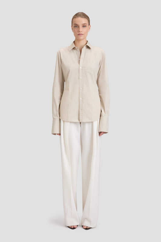 Tab Detail Shirt In Pumice