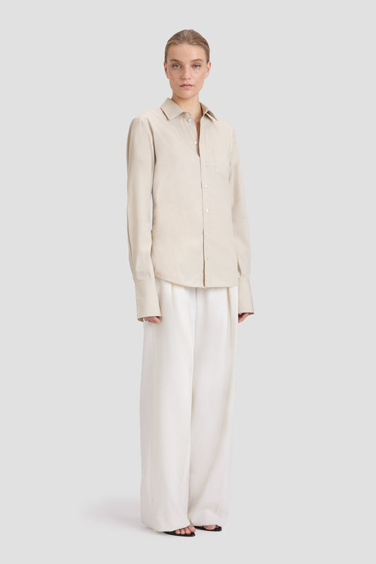 Tab Detail Shirt In Pumice