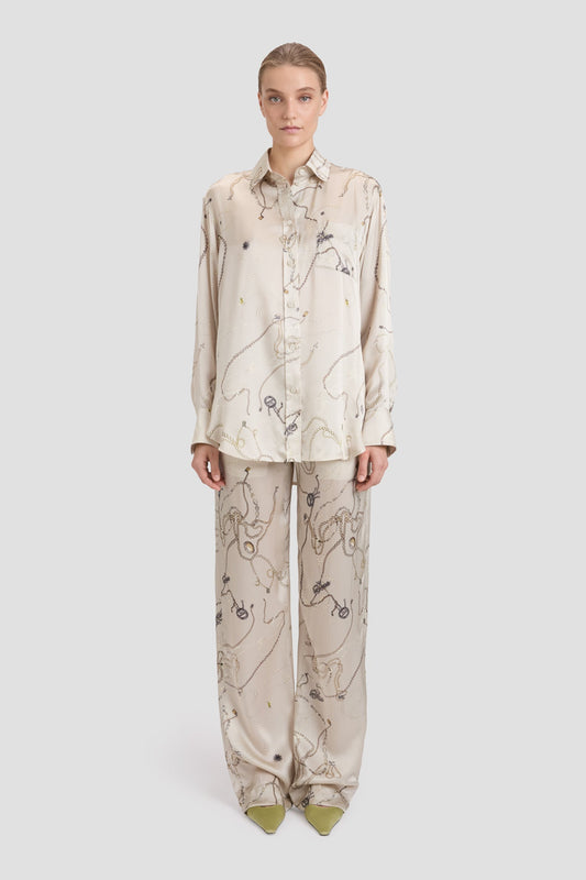 Pyjama Shirt In Pumice Jewellery Print
