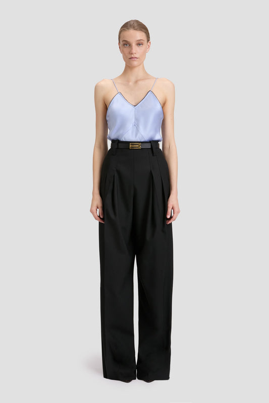 Lace Detail Cami Top In Delphinium Blue