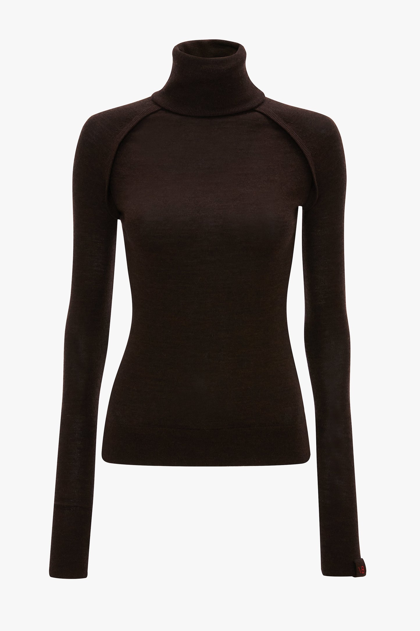 High Neck Top In Dark Chocolate