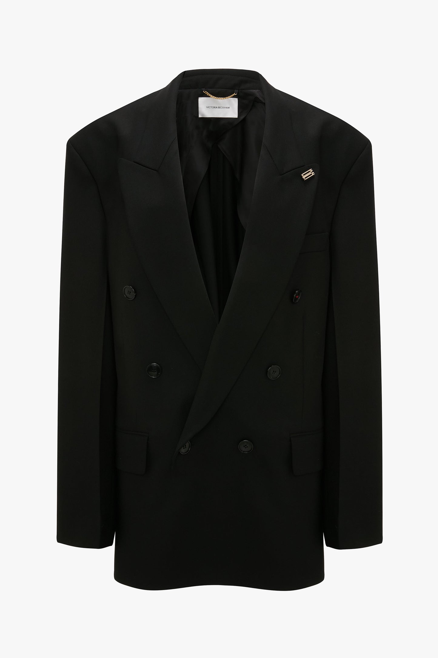 Relaxed Double Breasted Jacket In Black